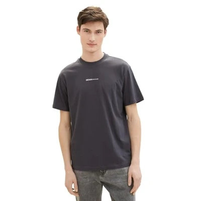 Afbeelding van TOM Tailor Denim Tshirt basic, Heren, Maat: XS, Coal grey