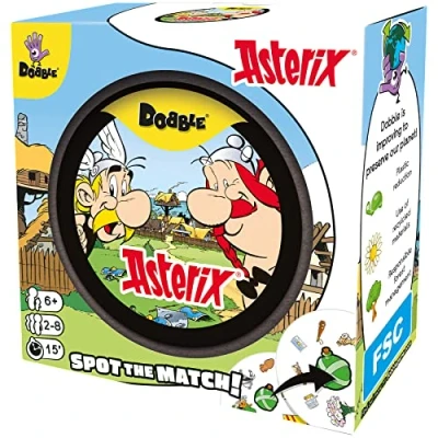 Afbeelding van Zygomatic Dobble Asterix Actie en reflectiekaartenspel vanaf 7 jaar 2 tot 8 spelers 15 minuten per spel Spaans