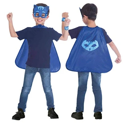 Afbeelding van Amscan Kostuum Pj Masks Jongens Blauw 4 8 Jaar 3 delig