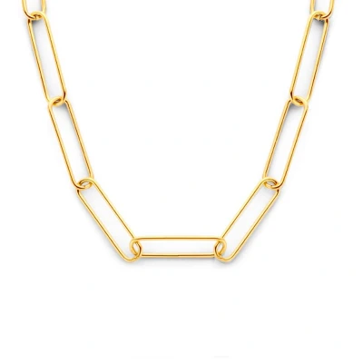 Afbeelding van Ketting Paperclipschakel staal goudkleurig 5,5 mm 43 46 cm