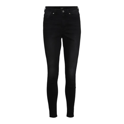 Afbeelding van Bestseller A/S Dames VMSOPHIA HR Skinny RA120 NOOS Jeans, Black Denim, XS/32, (XS) W x 32L