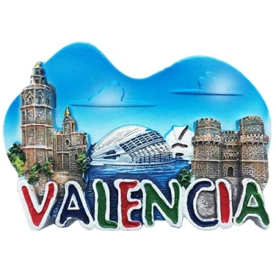 Afbeelding van 3D Valencia Spanje Koelkast Magneet, Huis &amp; Keuken Decoratie sticker, Magneet reizen souvenir cadeau
