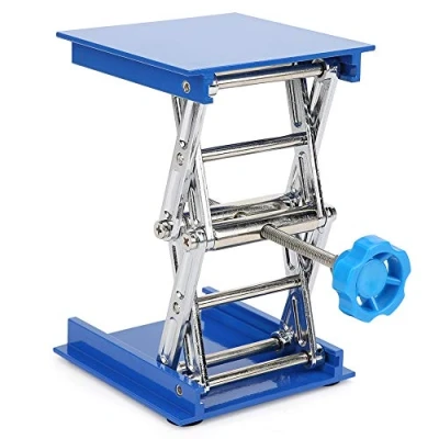 Afbeelding van 100X100mm Aluminium Lab Jack Stand Lift Tafel Lifting Platform Laboratorium Blauw Gegalvaniseerde Rack Lifter
