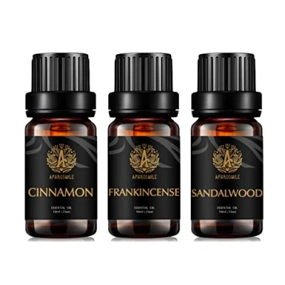 Afbeelding van Aromatherapie Sandelhout Essentiële Olie Set voor Diffuser, 100% Pure Wierook Kit Luchtbevochtiger, 3x10ml Therapeutische Grade Kaneel