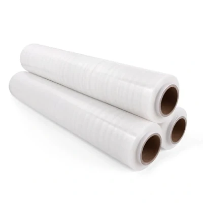 Afbeelding van Commerline Stretchfolie wikkelfolie transparant 700 g 40 cm 3 rollen verhuisfolie meubelfolie verpakkingsfolie