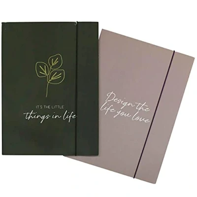 Afbeelding van 2 hoogwaardige mappen voor tieners en volwassenen DIN A4 motief Kunstmatig Goud notebook verzamelaar documentenmap set nummer 8