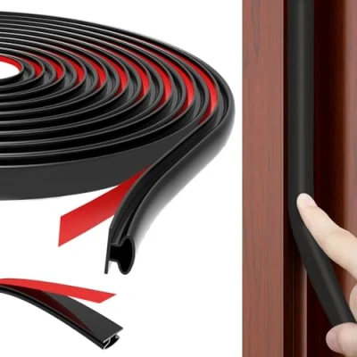 Afbeelding van Lifuncren Deurafdichting, zelfklevend, waterdicht, rubberen afdichting, voor huisdeur, deurkozijn, flexibel, anti botsing, geluidsdicht (zwart, 10 m)