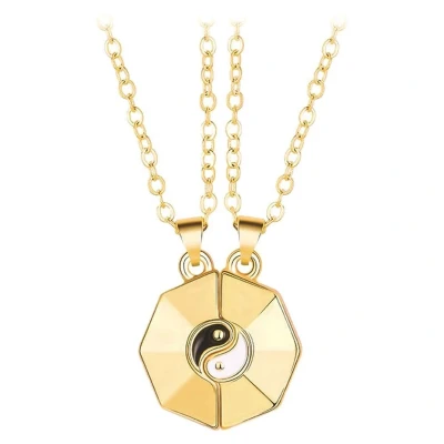 Afbeelding van Bixorp Friends BFF Ketting voor 2 Yin Yang Doosje Goudkleurig Vriendschapsketting Twee Helften Best Meisjes Vriendschap Cadeau