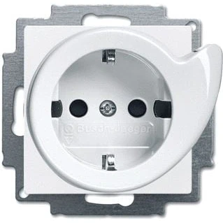 Afbeelding van Abb busch jaeger wandcontactdoos ra kv centraalplaat uitwerp inbouw f matwit 2cka002013a5420