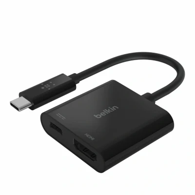 Afbeelding van Belkin USB C naar HDMI adapter met oplader (60W) zwart