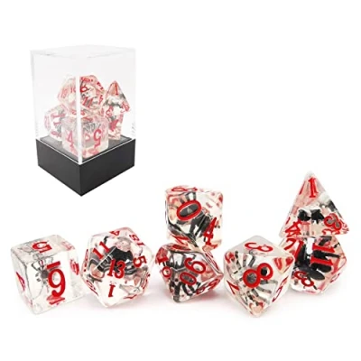 Afbeelding van Bescon Novelty Spider Polyhedral Dice Set, Black RPG set of 7