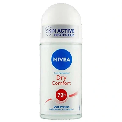Afbeelding van NIVEA Dry Comfort Deo Roll On in 6 pack (6 x 50 ml) anti transpirant deoroller, deodorant, met Dual Active formule langdurige