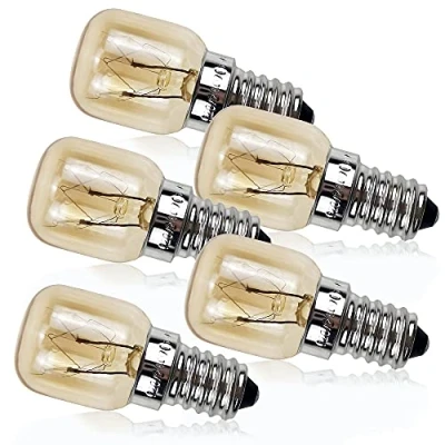 Afbeelding van YANUODA Ovenlamp 15W 300 C Kleine Edison schroef E14 Nikkelbasis Zoutlamp lamp Pygmee (5Pack)