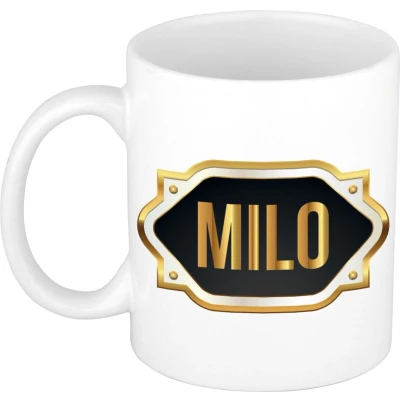 Afbeelding van Milo Naam / voornaam kado beker mok met embleem mokken