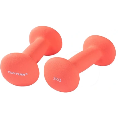 Afbeelding van Tunturi Dumbbell set 2 x 2,0 kg Neopreen Fluor Rood Incl. gratis fitness app