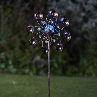 Afbeelding van Garden Mile Zonne energie Wind Spinner Extra Grote Sculptuur LED Zonnelicht Tuindecoratie Multi Kleur Licht Kinetische Grond Staak Tuin Ornament (Venti)