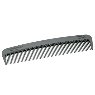 Afbeelding van Chicago Comb Model 3 koolstofvezel, gemaakt in de VS, antistatisch, 14 cm lang, fijne tand, zak, reizen, EDC kam, fijner haar en baarden