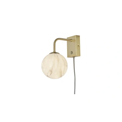 Afbeelding van ​it’s about RoMi Wandlamp Carrara Wit/Marmerprint/Goud