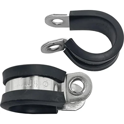 Afbeelding van Lumonic 10x 16mm buisklemmen met rubber inlage roestvrij staal V2A I kabelklemmen voor schroeven slangklem 16mm, buisklemmen, bevestigingsklem