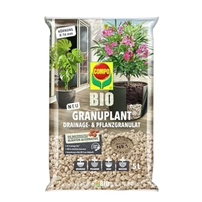 Afbeelding van COMPO Biologische Granuplant Drainage en plantengranulaat, 100% natuurlijke puimsteen, duurzaam alternatief voor geëxpandeerde klei, 5 liter