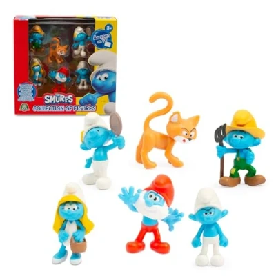 Afbeelding van Speelset van de smurfen Giochi Preziosi 6 speelfiguurtje 7 cm hoog met Smurfin en Azrael