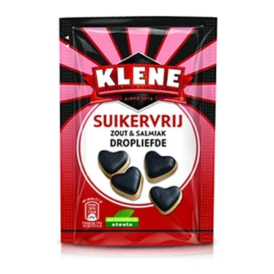 Afbeelding van Klene Dropliefde Suikervrij 90 gr 12 zakjes