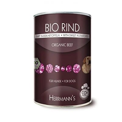 Afbeelding van 24x800g Menu Bio rund met zoete aardappel Herrmanns Hondenvoer