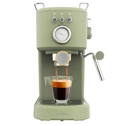 Afbeelding van Cecotec Compacte Espresso Machine Power 20 Retro Green. 1100 W, bar, Richtbare stoompijp, Dubbele uitlooparm en 2 filters, 1,25 liter