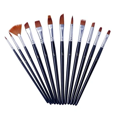 Afbeelding van Artme Nylon Artist Borstels 12 stuks Professionele gemengde penselen Aquarel/Acryl/Gouache/Olie/Gezichtsverf