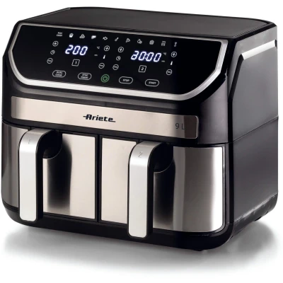 Afbeelding van Ariete 4625 Airfryer 9L 11 vooraf ingestelde programma&#039;s, digitaal display, vaatwasmachinebestendig, dubbele mand, snelluchttechnologie, instelbare temperatuur van 80 C tot 200