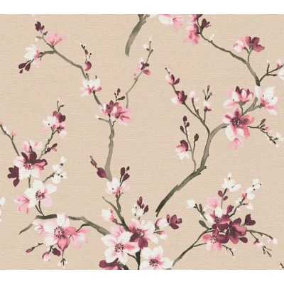 Afbeelding van AS Creation Desert Lodge 38520 3 385203 Roze Bloemen / Beige