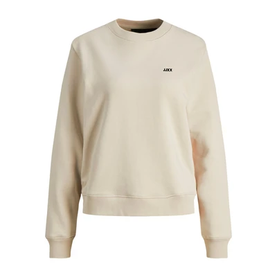 Afbeelding van JACK &amp; JONES Jxabbie Ls Rel Every Brush Crew Noos Sweatshirt, Moonbeam/Print: Zwart JJxx Logo, M/L EU