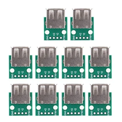 Afbeelding van 10pcs Adaptateur USB vers DIP Pas 2.54mm Type A Module de Convertisseur PCB Prise Femelle