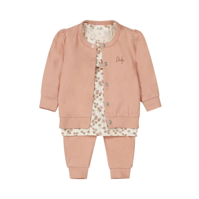 Afbeelding van Dirkje vest + longsleeve broek roze/offwhite