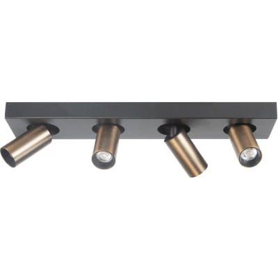 Afbeelding van Highlight SpotEliano 4 lichts zwart met koper brons S7483.32