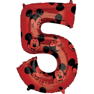 Afbeelding van Amscan Folieballon Mickey Mouse 5 Jaar Junior 45 X 66 Cm Rood