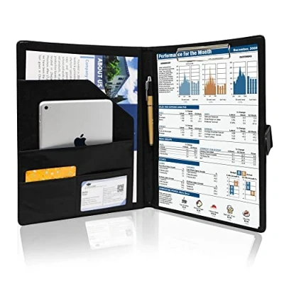 Afbeelding van GraduatePro Klembord A4 Map Leder Magnetisch Conferentie Portfolio Document met Opslag Zakelijke Waterdichte Organizer
