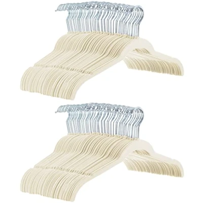Afbeelding van Amazon Basics Velours kledinghangers voor hemden of jurken, set van 100, ivoor