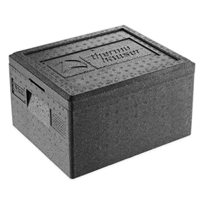 Afbeelding van thermohauser EPP thermobox GN 1/2 inclusief deksel 14 liter volume 39 x 33 23 cm, zwart