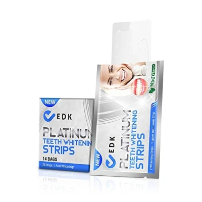 Afbeelding van PLATINUM tanden bleken strips Witte Tandenbleekset Teeth Whitening Tandenbleek 28 stuks (14zakjes)