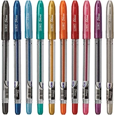 Afbeelding van 10 x Linc Shine Sparkled GLITTER Gelpennen 0,7 mm FINE Tip kleuren