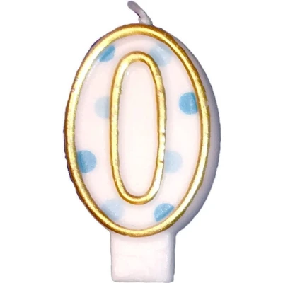 Afbeelding van Kaars 0 gespikkeld blauw