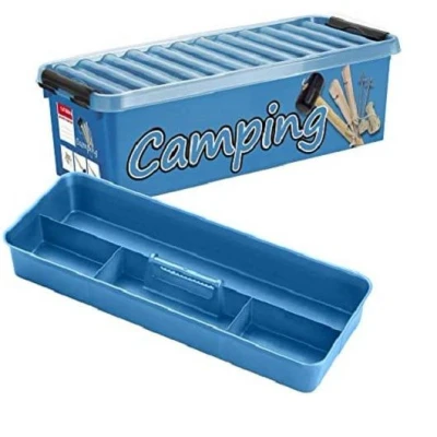 Afbeelding van SUNWARE Q Line CampingBox +1 Tray 9,5 Liter 485 x 190 147 mm blauw/transparant