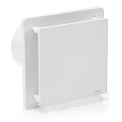 Afbeelding van STERR Witte badkamerventilator, 125 mm, glazen front, moderne look, BFS125 20 W