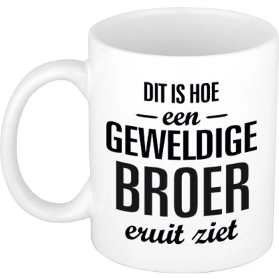 Afbeelding van Geweldige broer cadeau mok / beker wit 300 ml feest mokken