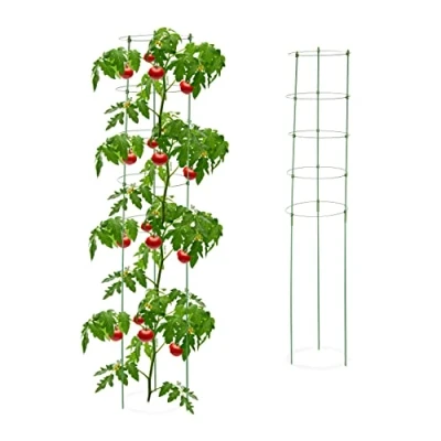Afbeelding van Relaxdays plantensteun rozen set van 2 ronde klimplantensteun buiten klimhulp tuin