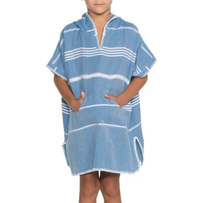Afbeelding van Kids Zwemponcho Leyla Petrol Blue van Lalay maat 2 3 jaar t/m 10 11