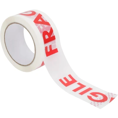 Afbeelding van Verpakkingstapes 72 st met FRAGILE print 48 mm x 66 m wit