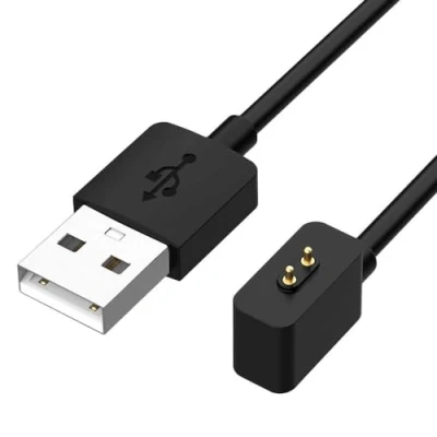 Afbeelding van OcioDual magnetische oplaadkabel, 2 pins, zwart, compatibel met Xiaomi Mi Band 8, Redmi oplader, USB smartwatch, twee magneten, reserveonderdeel