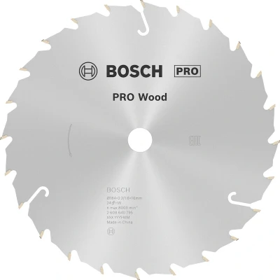Afbeelding van Bosch Accessories Standard for Wood Speed 2608640795 Hardmetaal cirkelzaagblad 184 x 16 2.4 mm Aantal tanden: 24 1 stuk(s)
